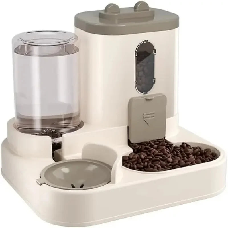 Automatic feeder and waterer set for dogs and cats: