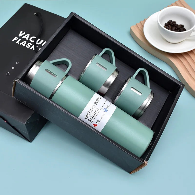 Stainless Steel Vacuum Insulated Hot Water Bottle Set, 500ml.