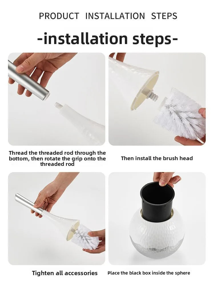 Premium Long Handle Toilet Brush with Holder.