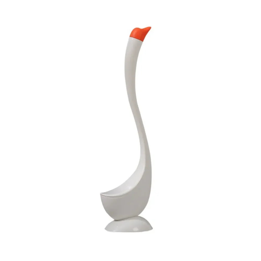 Swan Shape Long Handle Toilet Brush Dense Bristle Head Plastic.