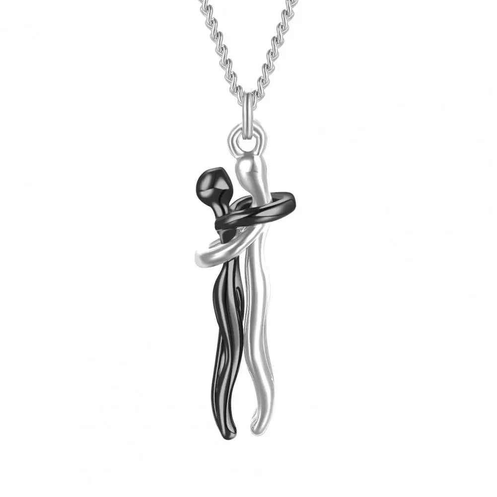 Couple Necklace Party Necklace Stylish Hop Couple Pendant Necklaces for Women Men Punk Lovers Hug Necklace Promise Wedding Party