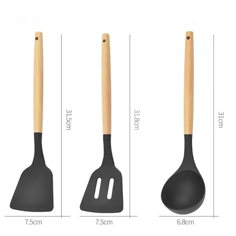 Tool Kitchenware  Cooking Spatula  Turner 12PCS Food Set Grade Measuring.