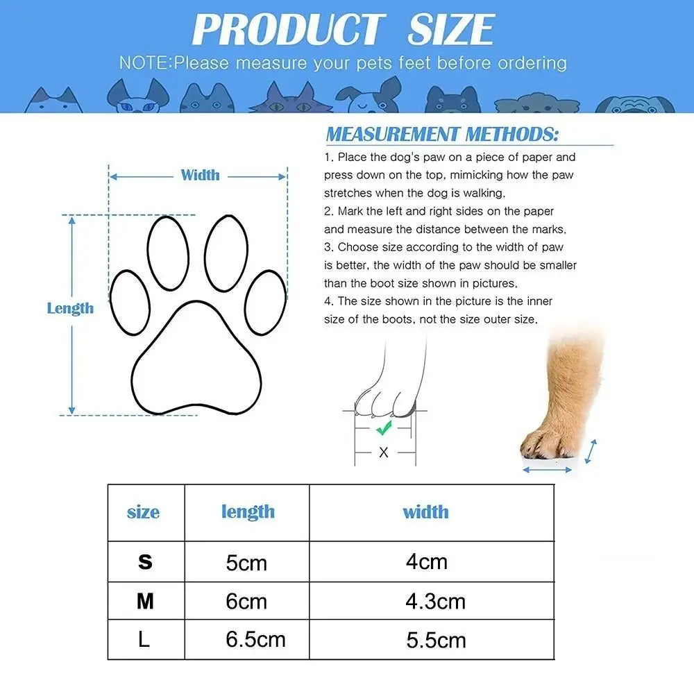 Waterproof socks for pets, silicone rain shoes for dogs and cats.