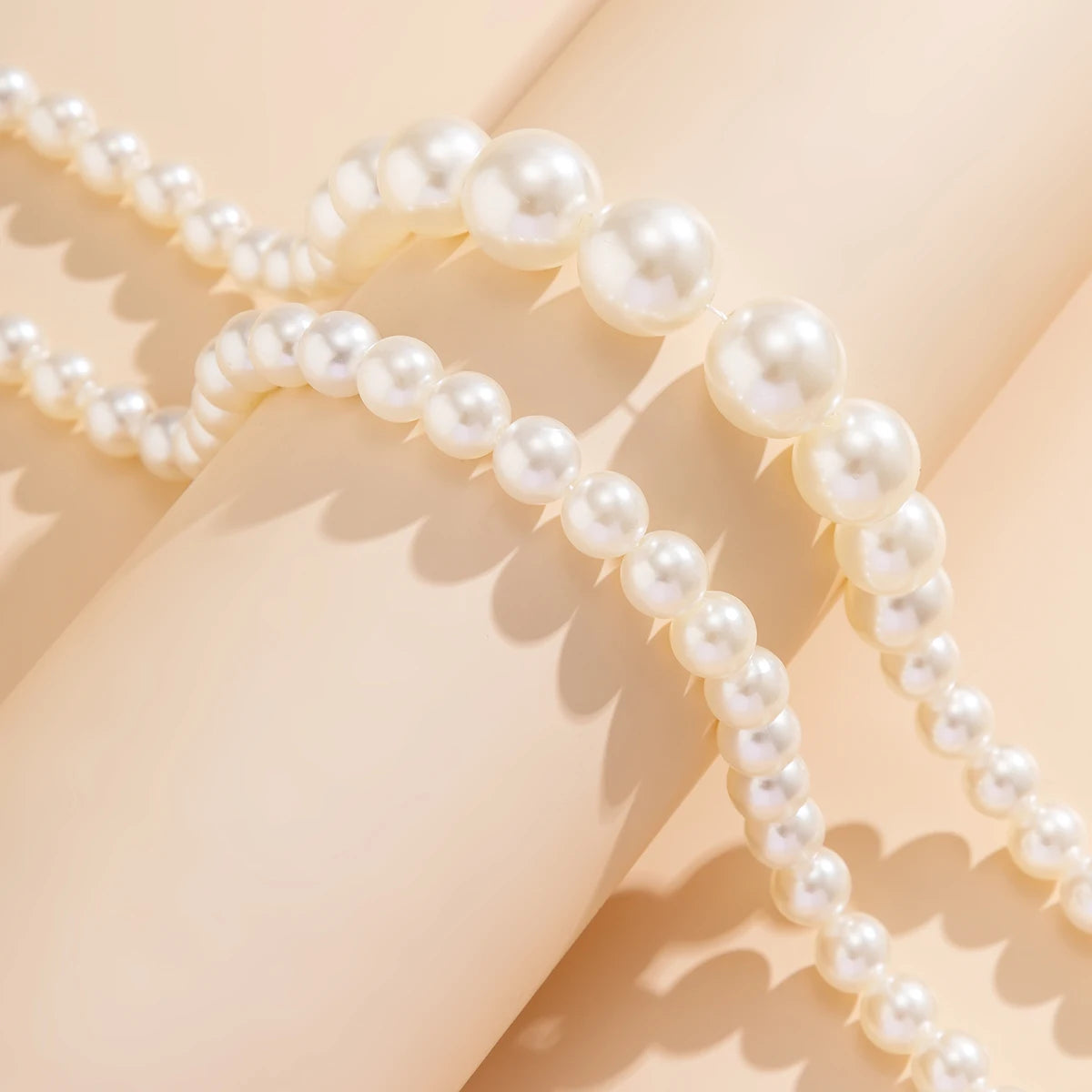 IngeSight.Z Elegant 2pcs/set Imitation Pearl Beaded Choker Necklaces Collar for Wome.