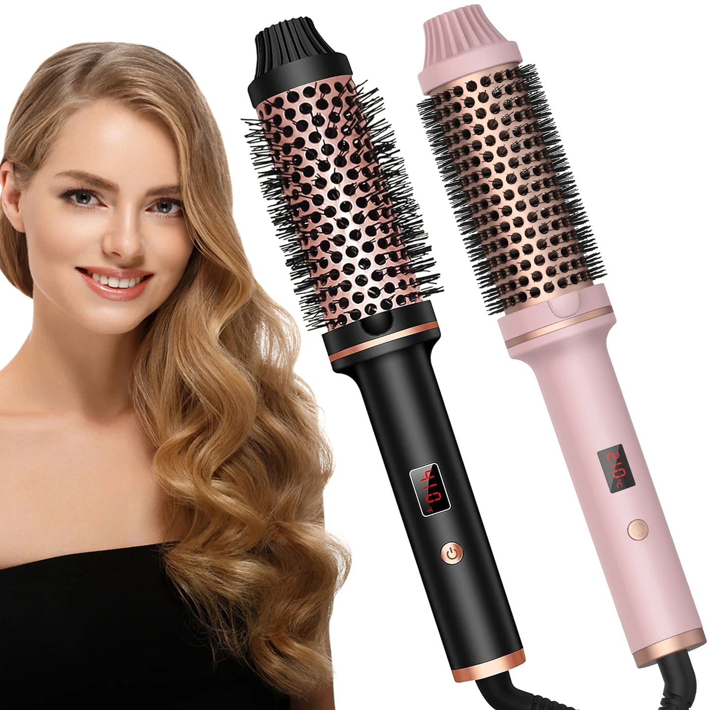 Electric Hair Brush Curler Straightener - Valentine's Day Gift for Adults Quick Heating ION- Technology Anti-Scalding Universal Voltage