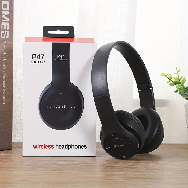P47 5.0 Bluetooth stereo headphones, foldable.