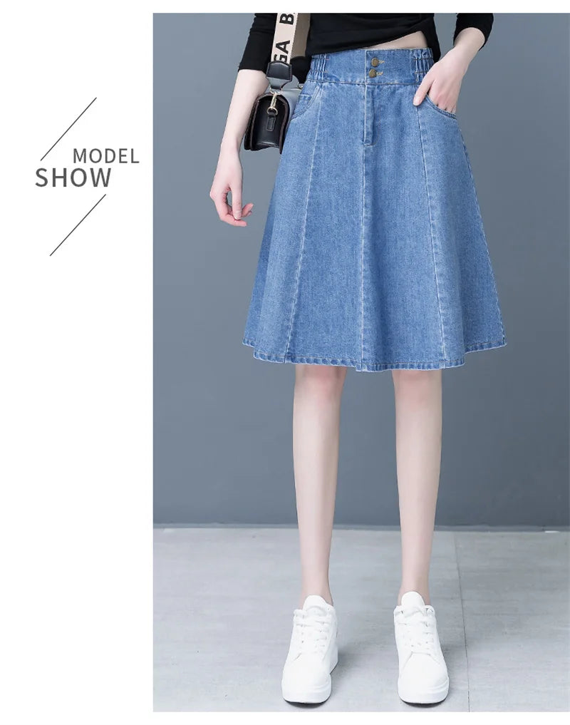 Women Mini Denim Skirts Spring Summer.