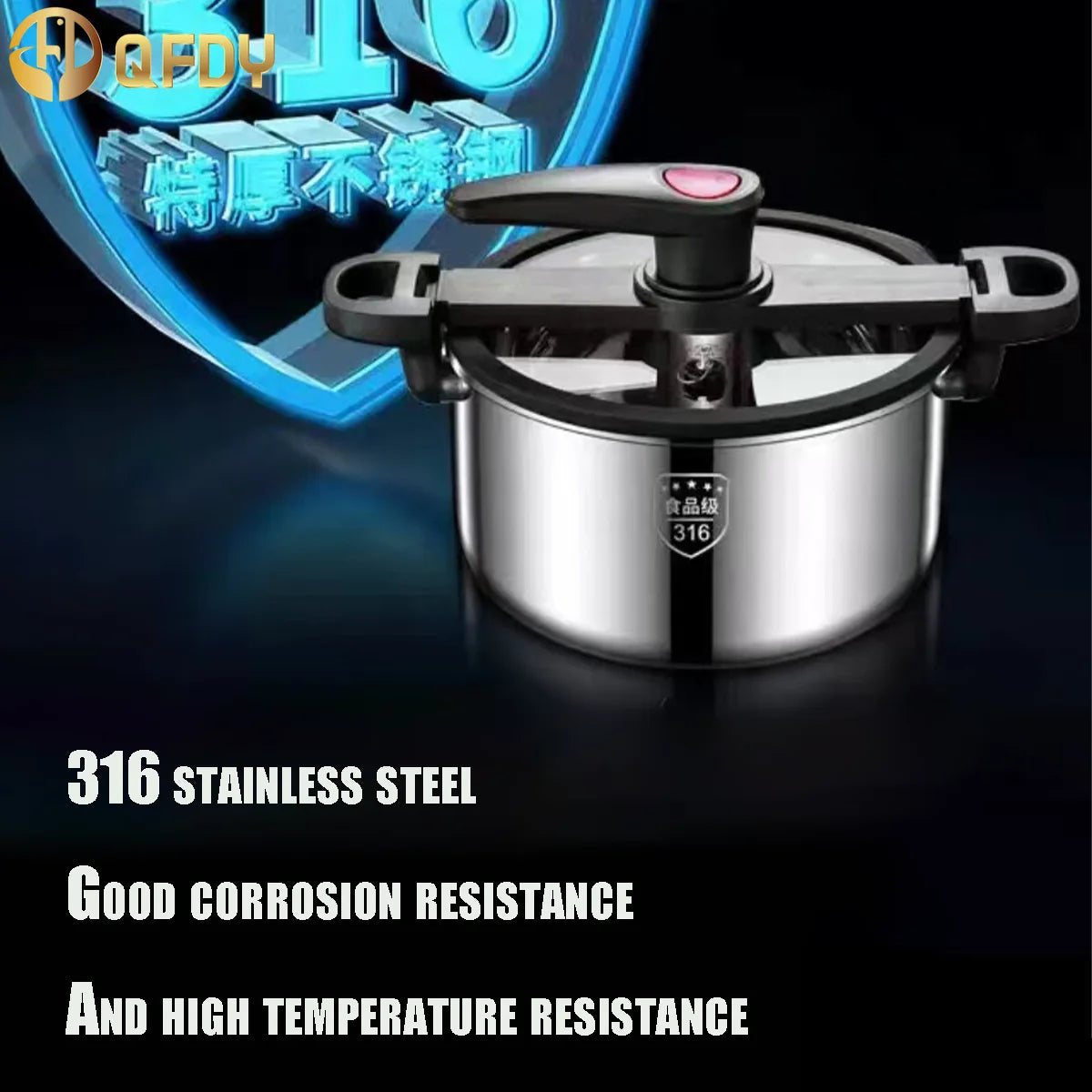 316 stainless steel pressure cooker thickening pressure cooker explosion-proof household multi-functional household saucepan
