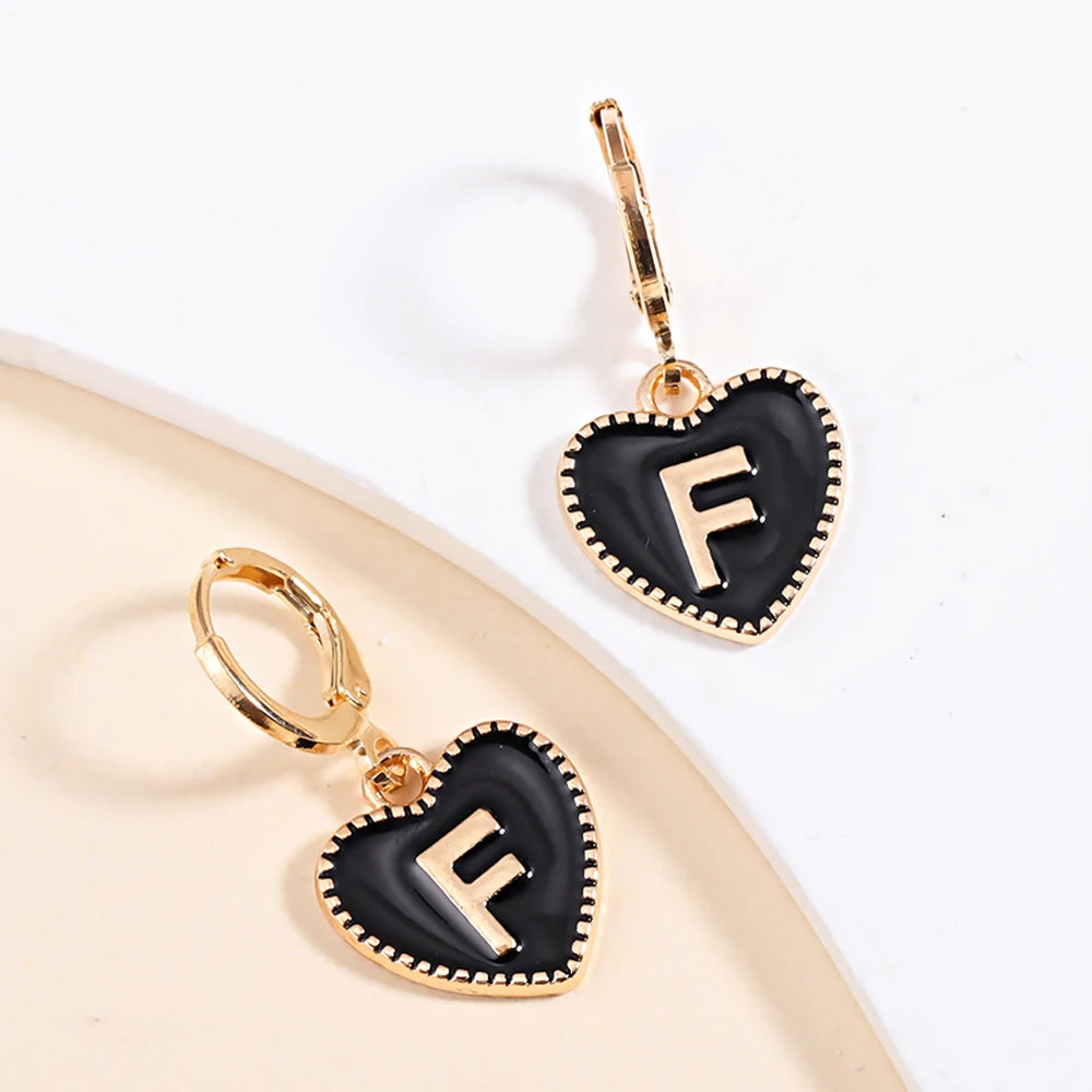 Peixin Fashion Heart Initial Letter Charms Women's Pendant Earrings Party Jewelry Mother's Day Valentine's Day Gift Wholesale