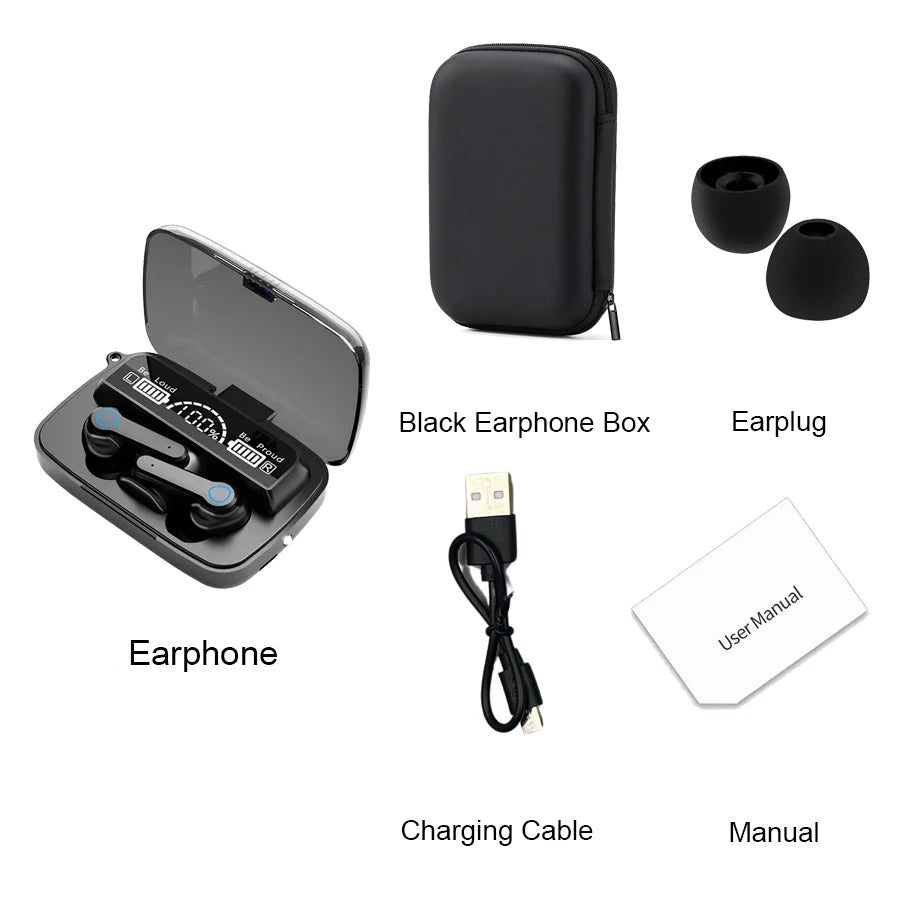 M19 Wireless TWS Bluetooth Earphones with Noise Cancellation and Control.