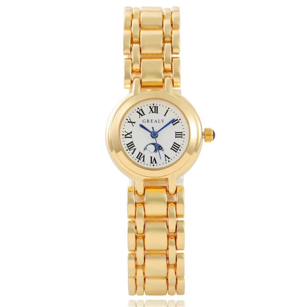 Luxury Brand Watches Fashion Roman Diamond-set Waterproof Women Watch Business Stainless Steel No Fading Gold Strap Gift Clock