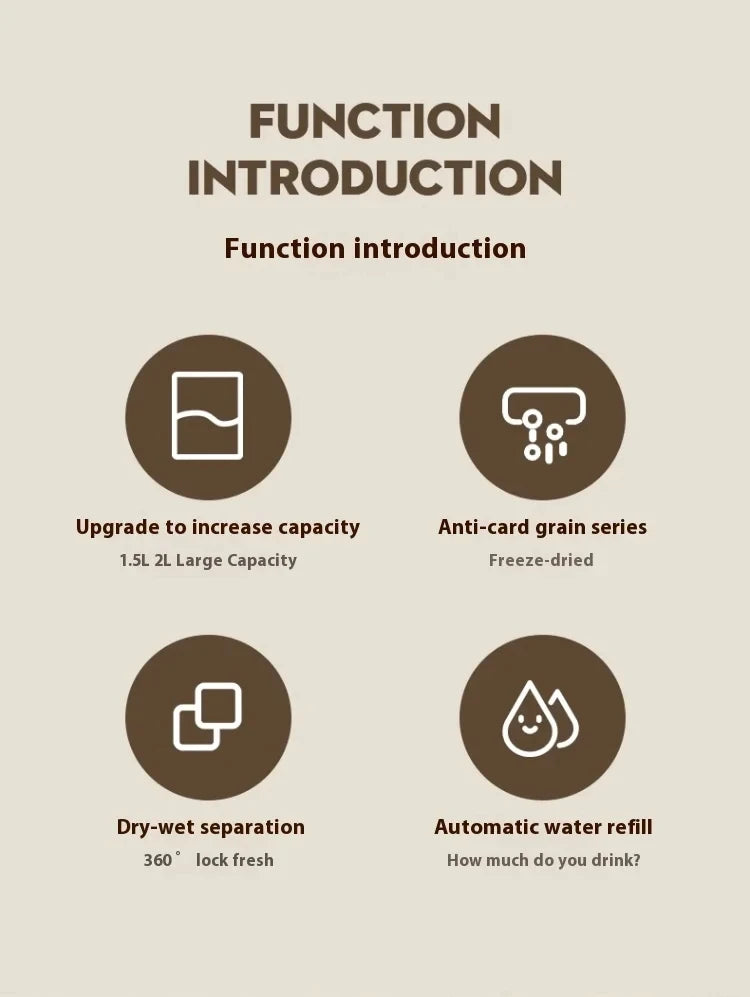 Automatic feeder and waterer set for dogs and cats: