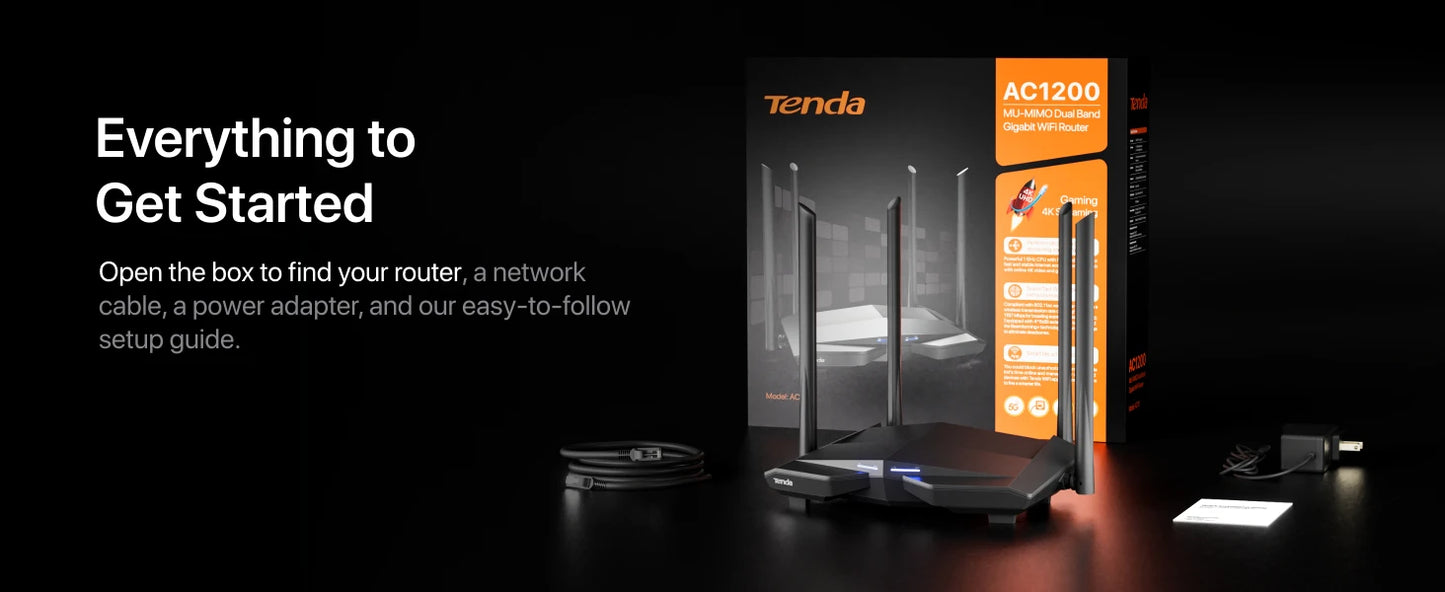 Tenda WIFI Router AC1200 Dual-Band 2.4G 5GHz AC10 Wireless Router Wi-Fi Repeater 4*6dBi Antenna 802.11ac Wave 2.0 Gigabit Router