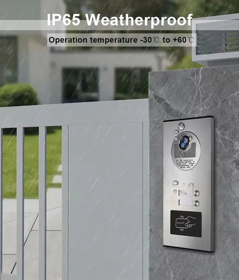 2/3 Unit Home 7 inch Video Doorbell Metal Outdoor Camera Video Doorphone Intercom System RFID Unlock for Apartments Residential