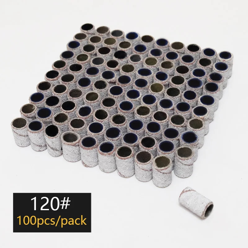 100/50/25pcs Nail Sanding Ring Bands Electric Manicure Nail Drill Bits 80/120/180.