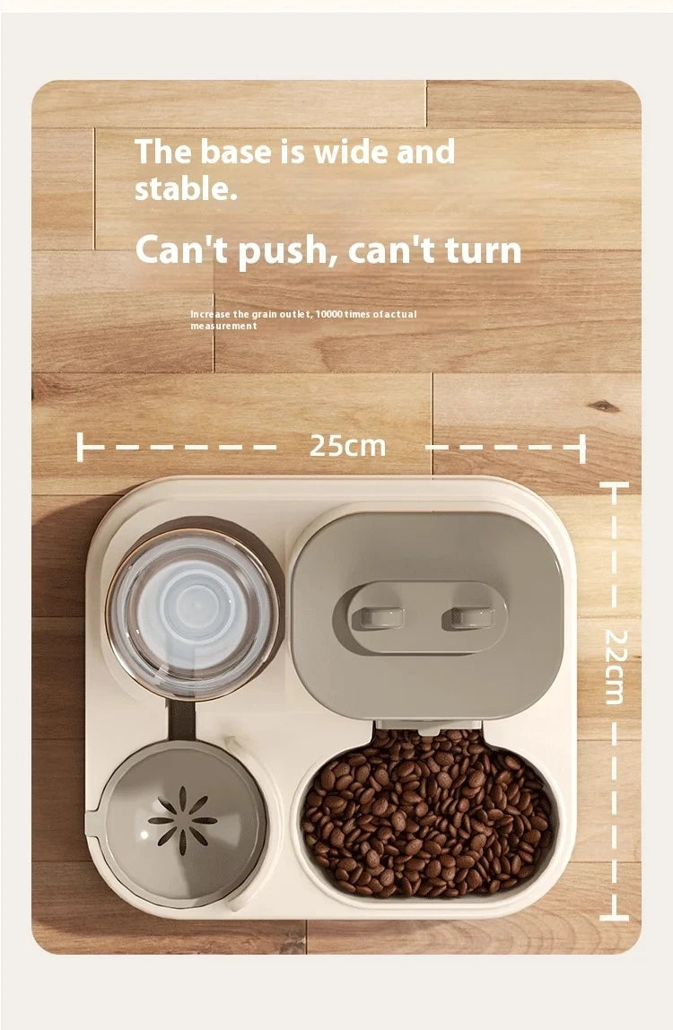 Automatic feeder and waterer set for dogs and cats: