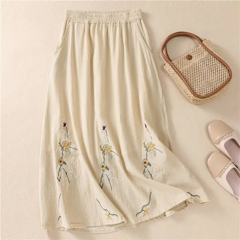 Mid-length Pure Cotton Women's Skirt for Women.