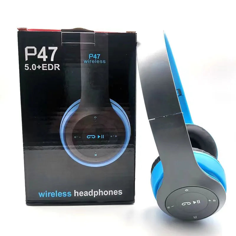 P47 5.0 Bluetooth stereo headphones, foldable.
