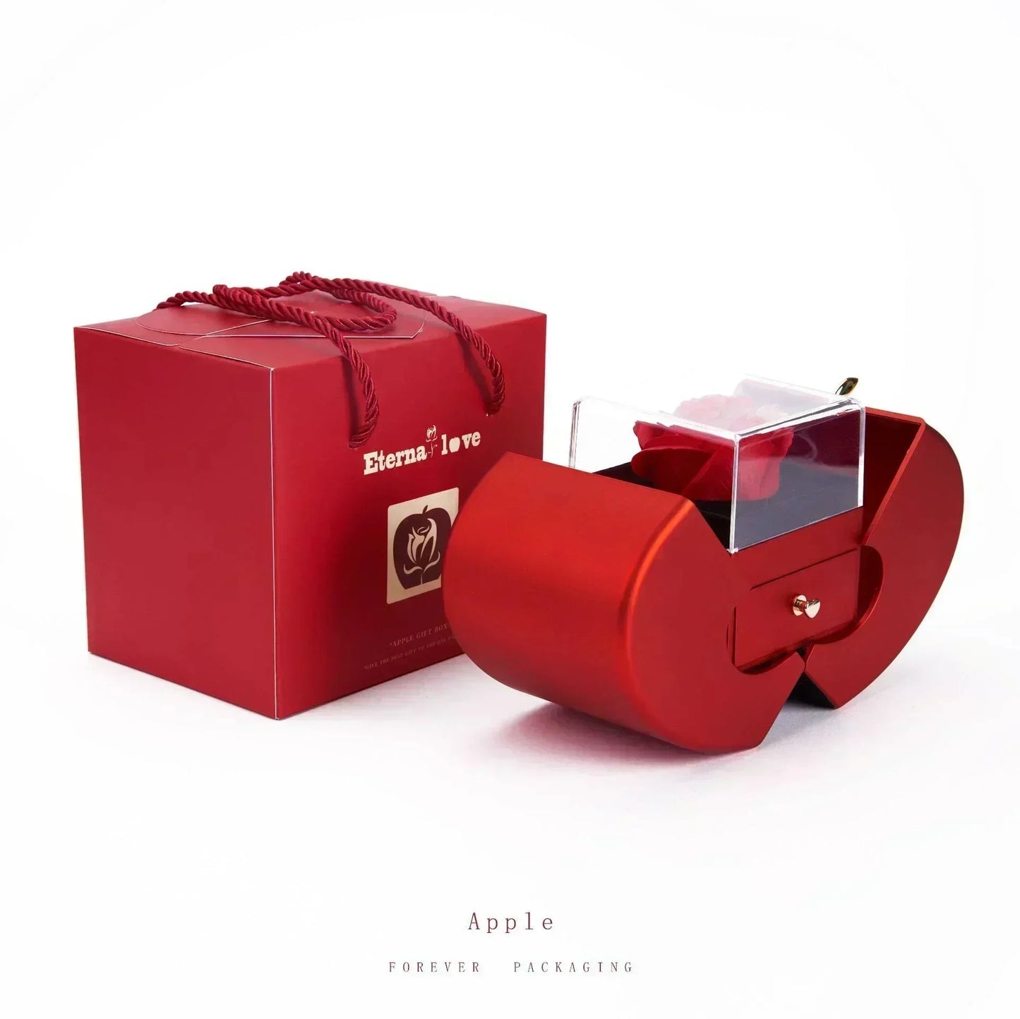 Hot Dropshipping Christmas Gift Red Apple Jewelry Box Necklace Eternal Rose for Girl New Year Valentine's Day Gifts                   eind:Dec16,08.59 MET