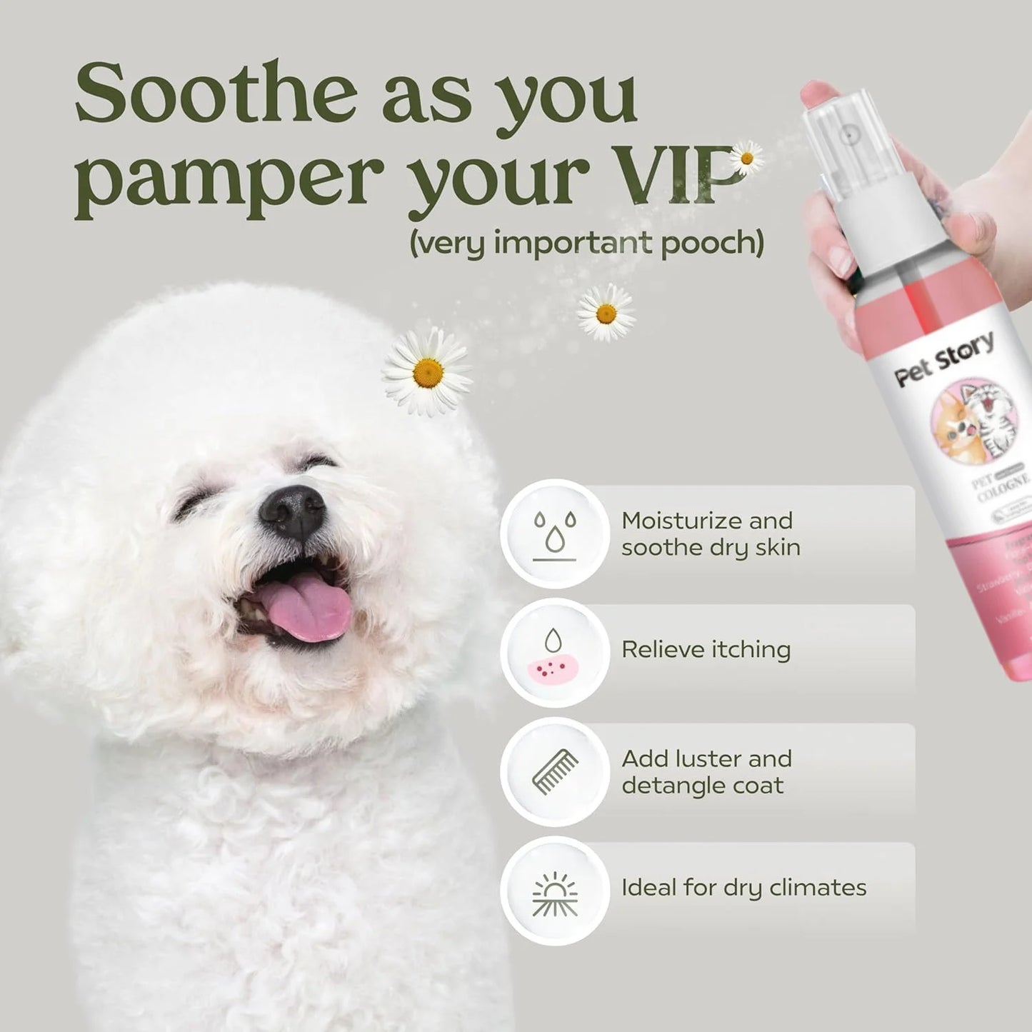 Premium hygiene spray for dogs.