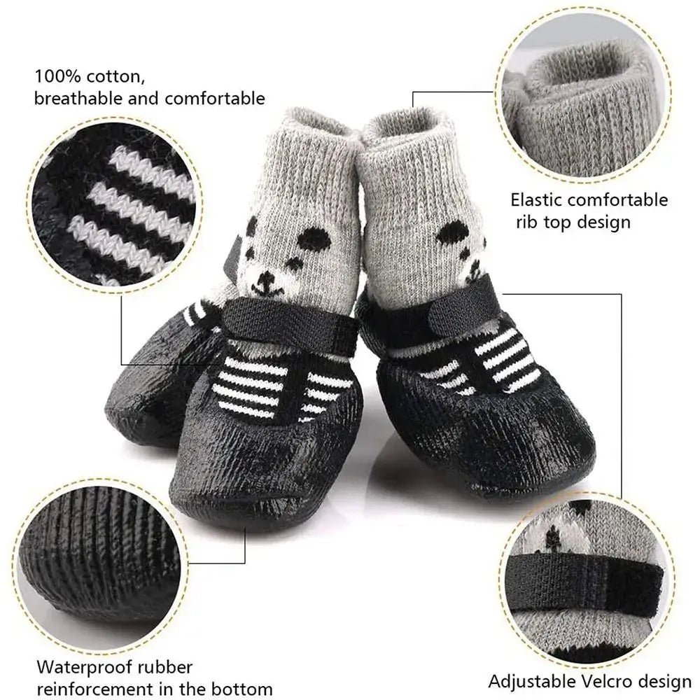 Waterproof socks for pets, silicone rain shoes for dogs and cats.