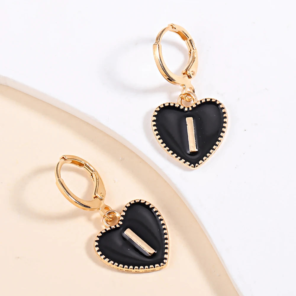 Peixin Fashion Heart Initial Letter Charms Women's Pendant Earrings Party Jewelry Mother's Day Valentine's Day Gift Wholesale