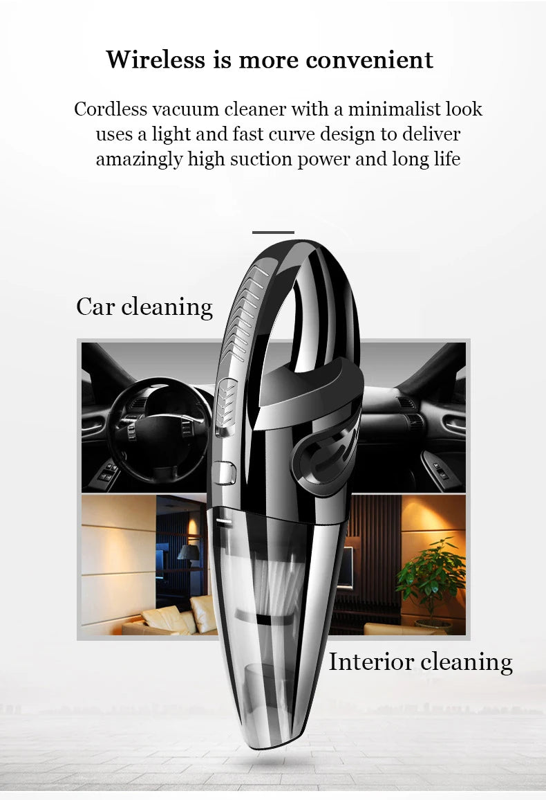 Cordless Handheld Vacuum Cleaner Powerful Cyclonic Suction Car.