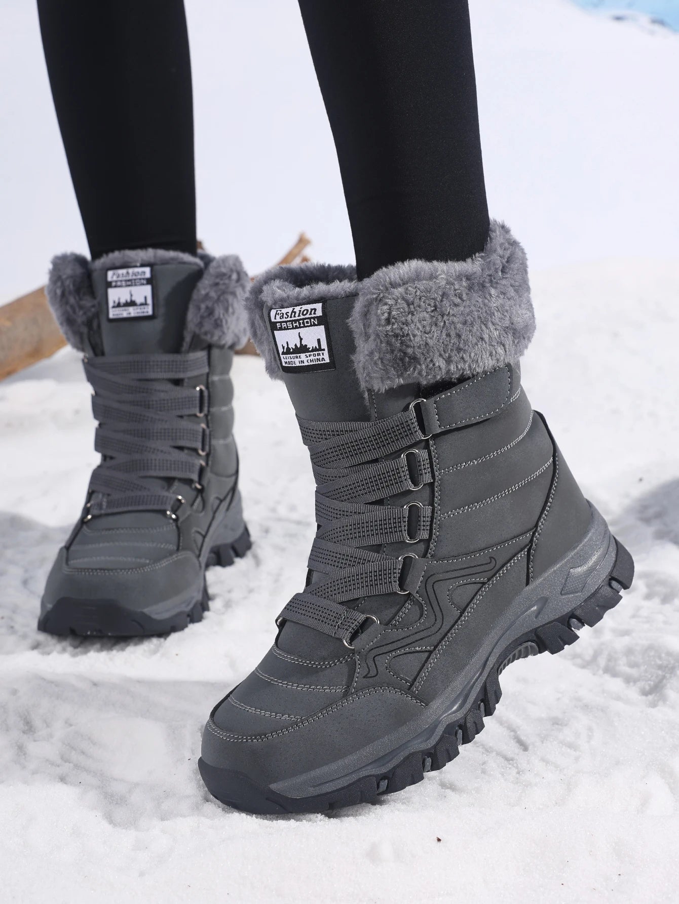 Women's Boots Winter High Quality Keep Warm Mid-Calf Waterproof.
