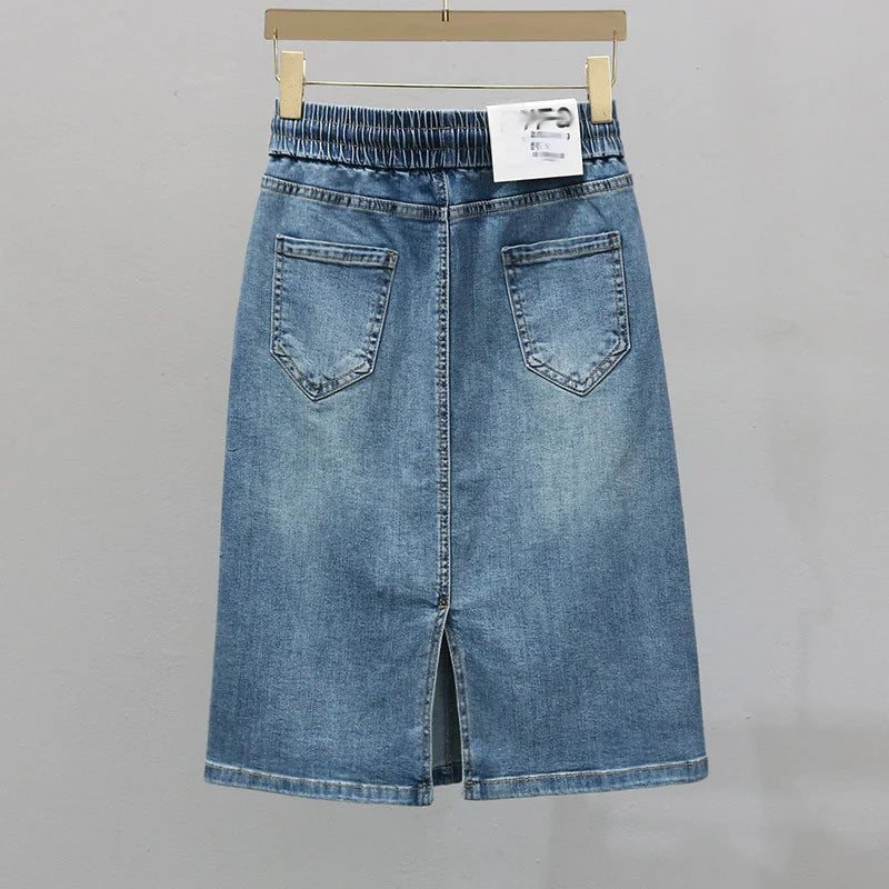 Denim Maxi Skirt Spring Summer Women.