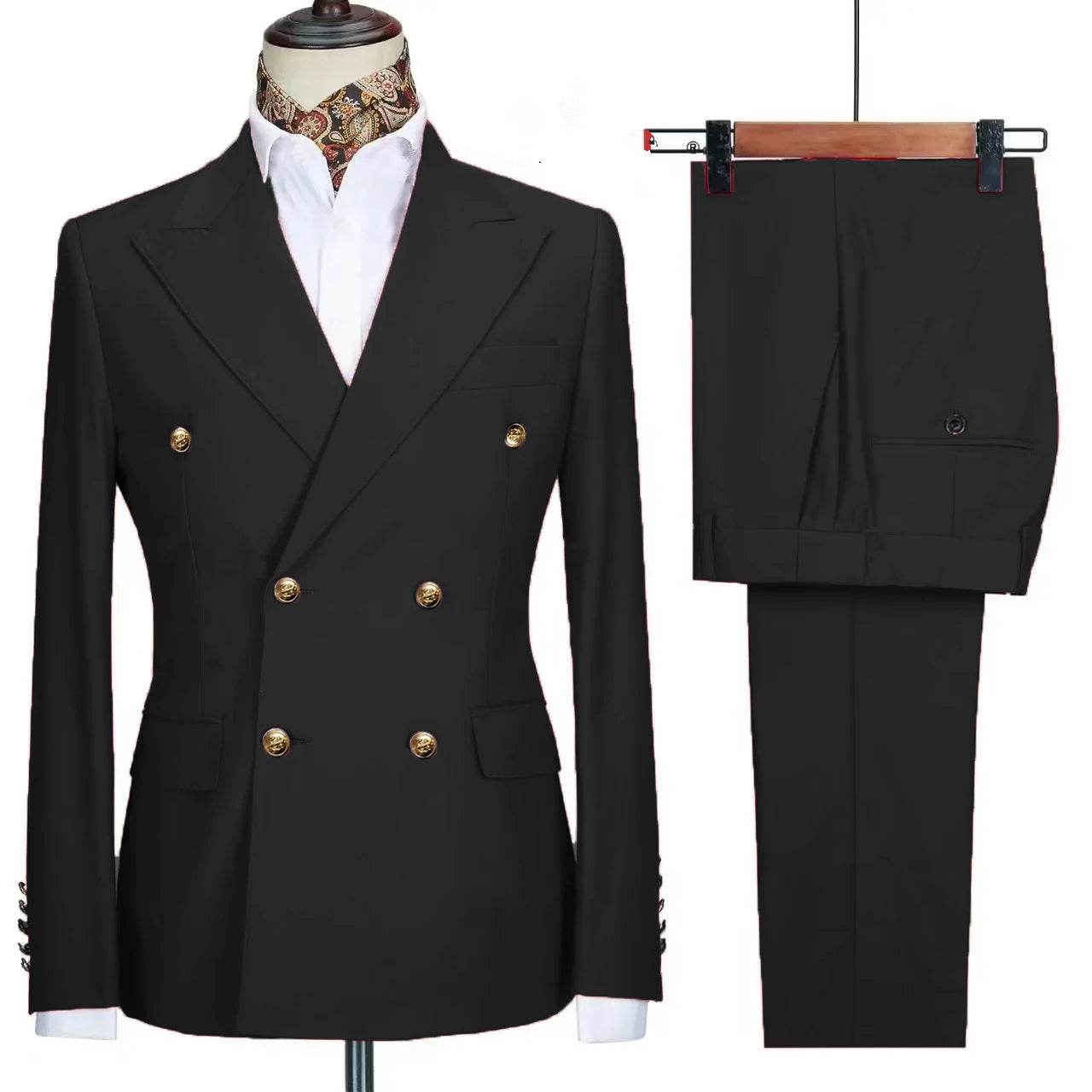 2023 Fashion New Men's Leisure Boutique Business Banquet Solid Color Wedding Double Breasted Slim Fit Suit Blazers Jacket Pants