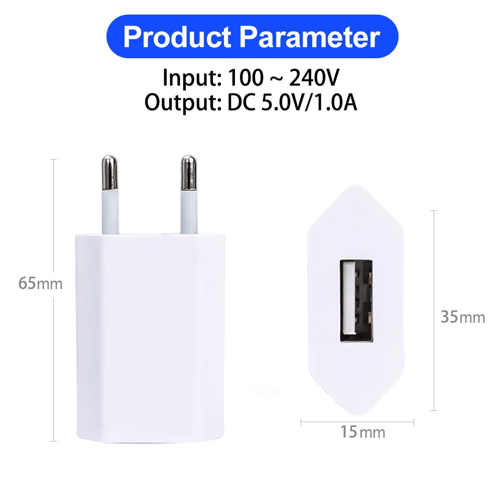 NNBILI 1-5Pcs Universal 5V 1A EU Plug USB Wall Phone Charger For iPhone Samsung Xiaomi.