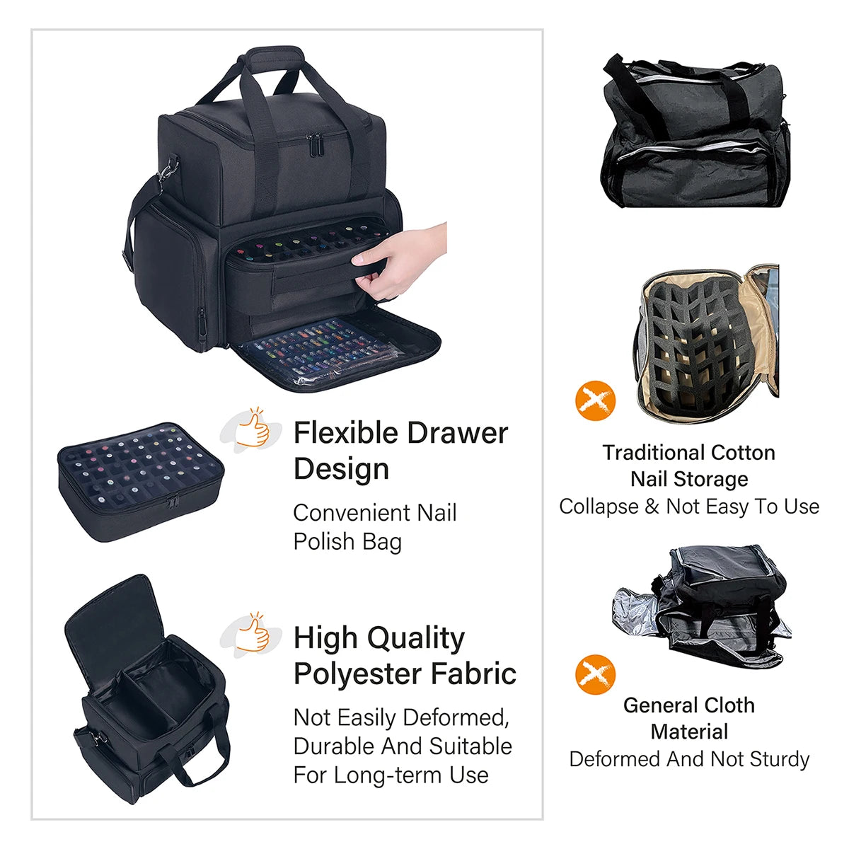 80-Bottle Large Capacity Nail Polish.