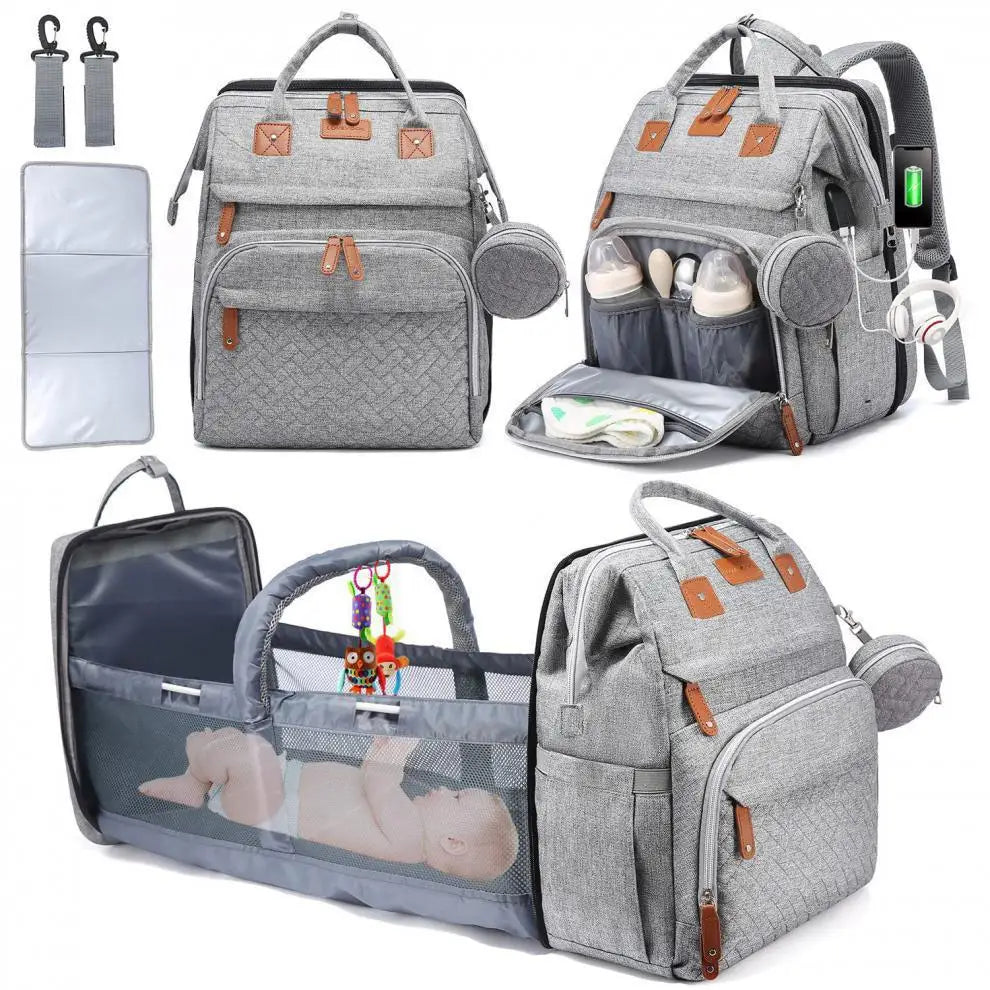 Multifunctional Bed Diaper Backpack Baby Girl Boy.