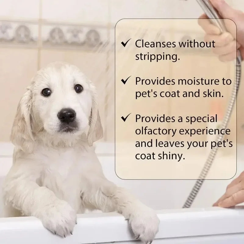 Soothing bath gel for pet hair, anti-mite, moisturizing, relieves itching.