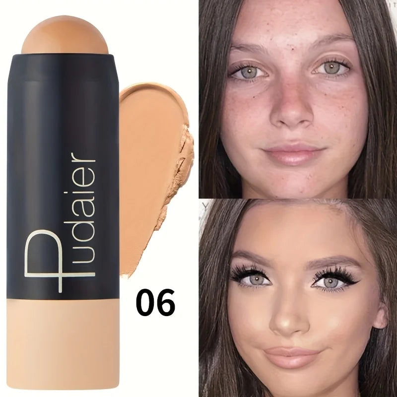 2-in-1 Foundation & Concealer Stick, Waterproof Long Wear, Full Cover.