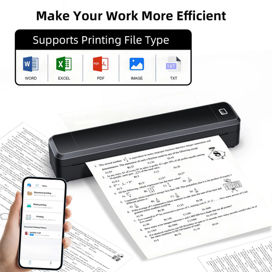 Marklife X8 Mini A4 Thermal Printer Bluetooth  Printing Inkless Machine for Home School Travel