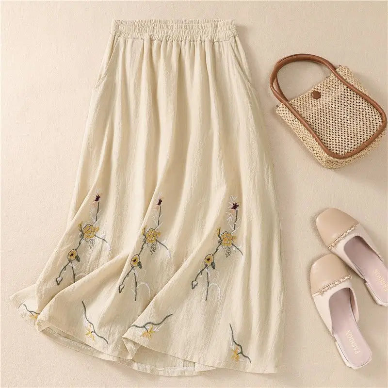 Mid-length Pure Cotton Women's Skirt for Women.