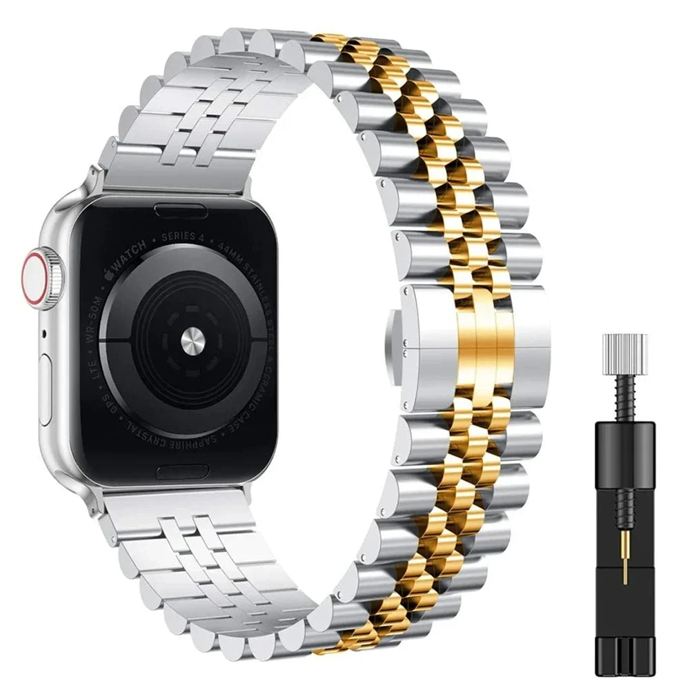 Stainless steel fashion strap is suitable for Apple Watch 38/40/41mm42/44/45/49mm,metal strap is suitable for IWatch 987654321SE