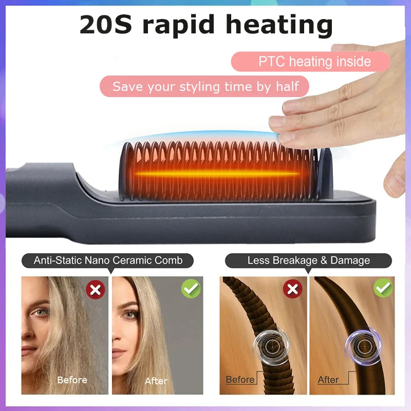 Multifunctional electric straightening comb.