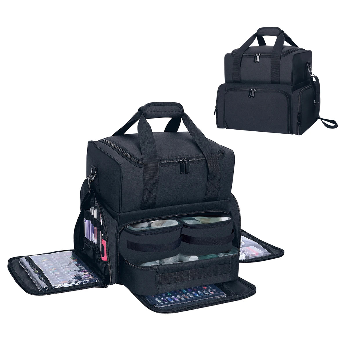 UOZL Large Capacity Double-layer Makeup.