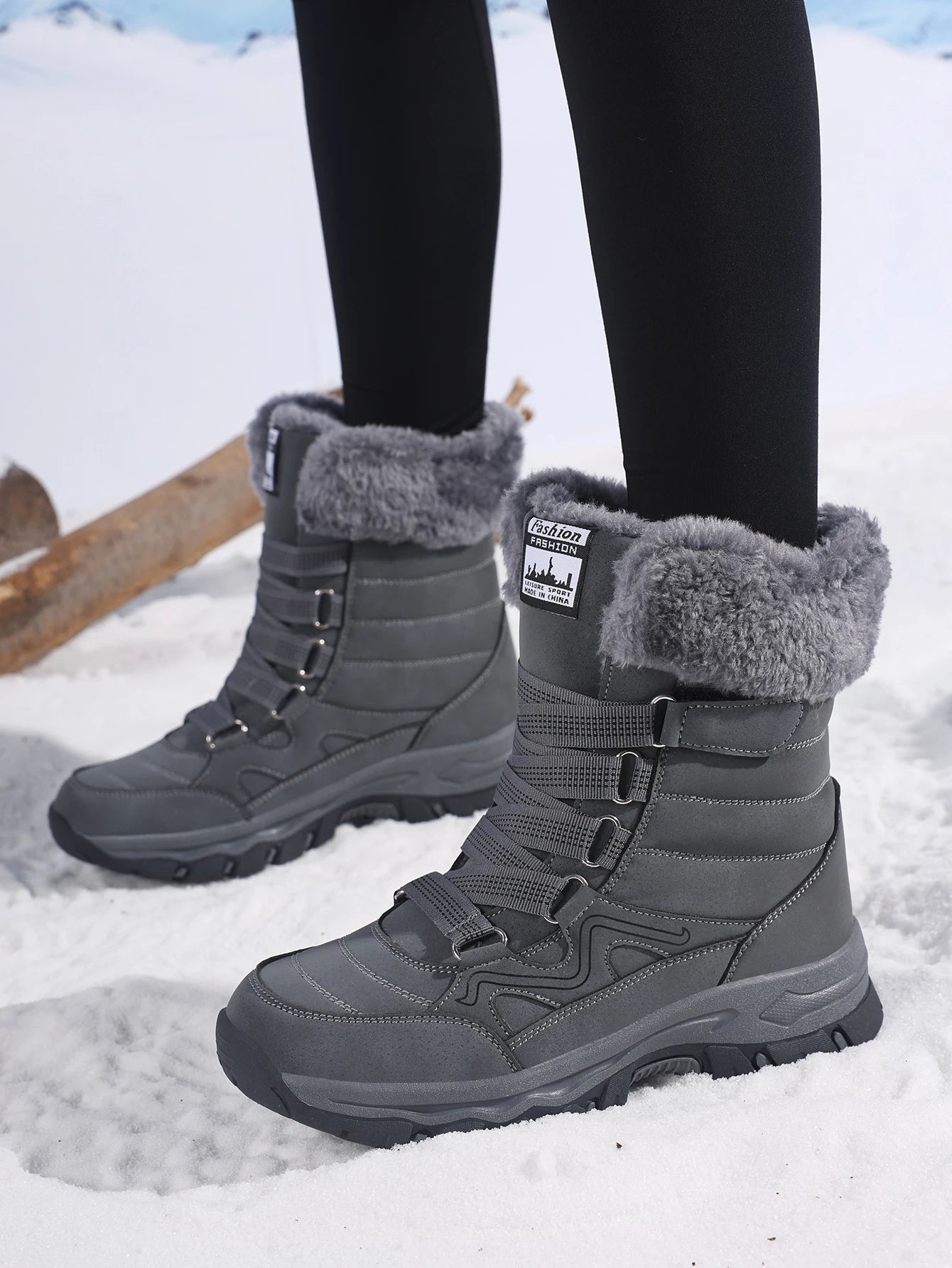 Women's Boots Winter High Quality Keep Warm Mid-Calf Waterproof.