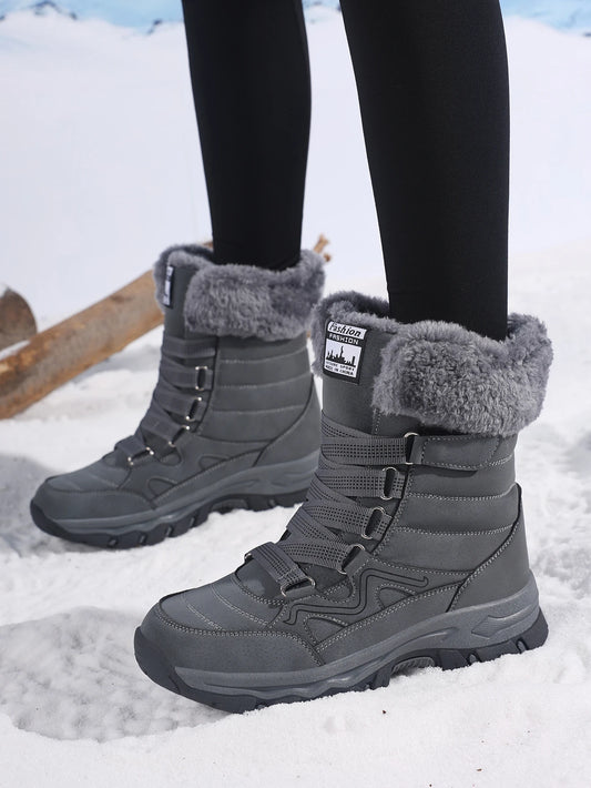 Women's Boots Winter High Quality Keep Warm Mid-Calf Waterproof.