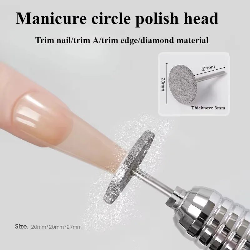 Portable ManicureTool Flying Saucer Disc Grinding Head  Grinder Cuticle Cutter ArtToolsNailPolishing Bits Nail Drill Accessories