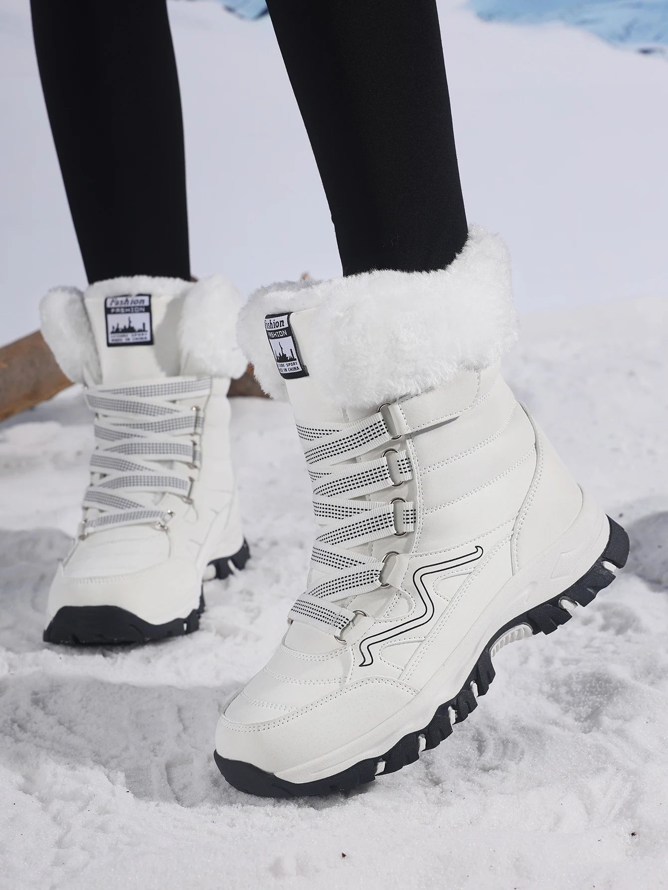Women's Boots Winter High Quality Keep Warm Mid-Calf Waterproof.