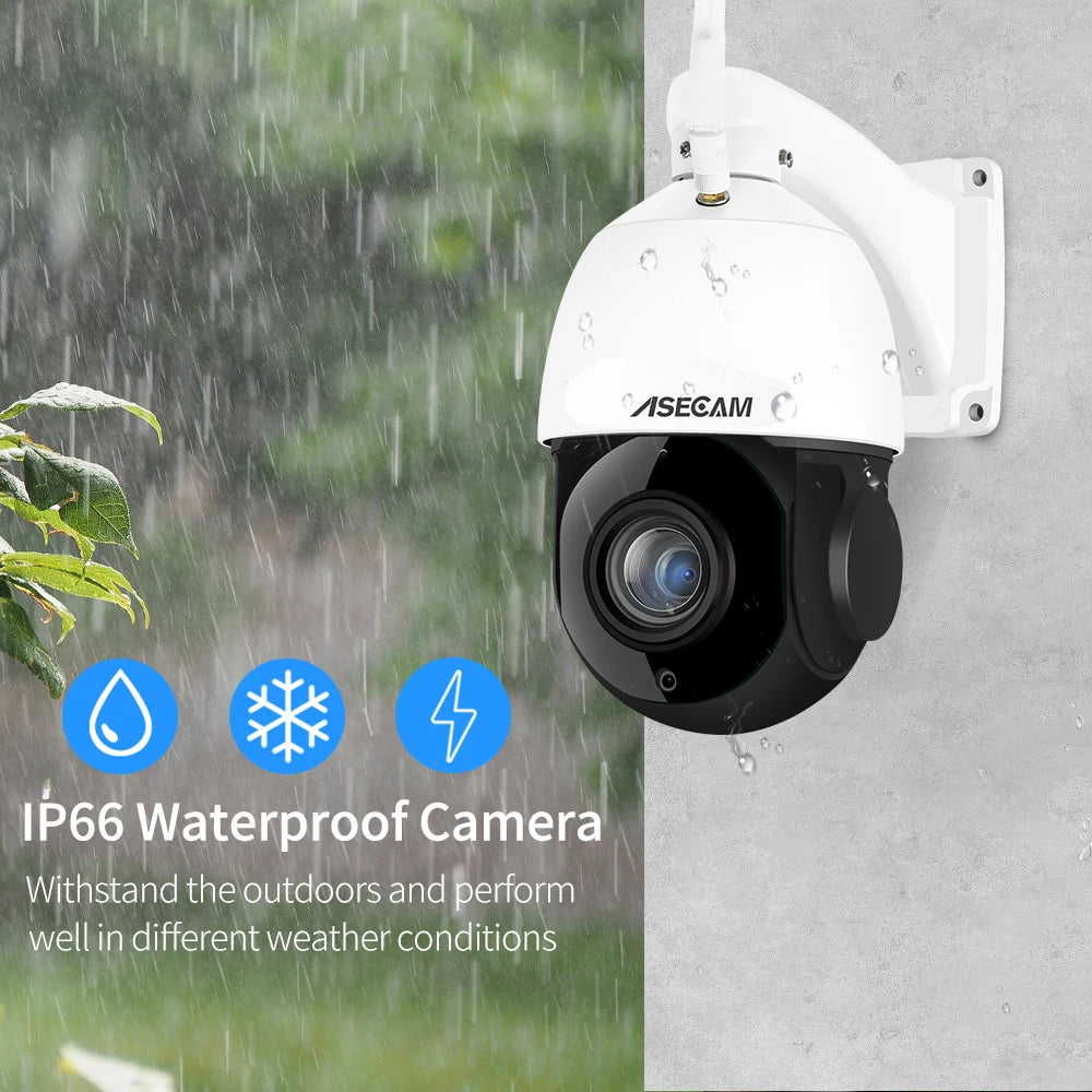 8MP 4K PTZ IP Camera Wifi 30X Optical Zoom Outdoor Human/Vehicle AI Tracking POE Onvif CCTV Audio Speed Dome Surveillance