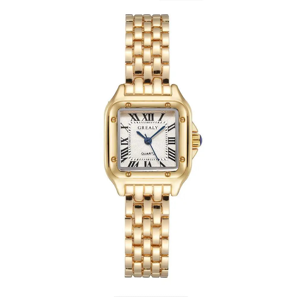 Luxury Brand Watches Fashion Roman Diamond-set Waterproof Women Watch Business Stainless Steel No Fading Gold Strap Gift Clock