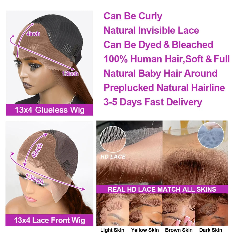 Chocolate Lace Frontal Glueless Human Hair.