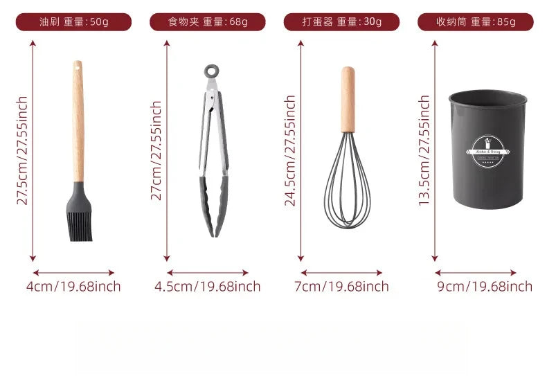 Tool Kitchenware  Cooking Spatula  Turner 12PCS Food Set Grade Measuring.