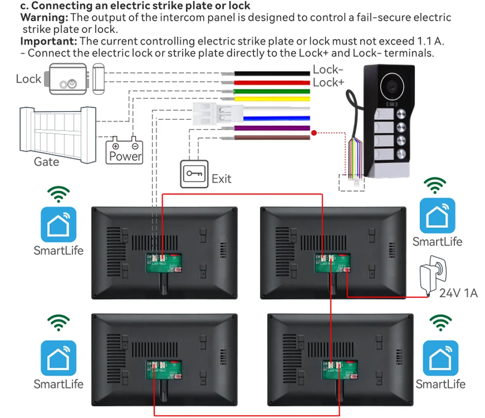 TUYA 5G WIFI 2-3-Unit Apartments Intercom Video Doorbell with RFID Card Unlock 2 Wired 10inch LCD Video Door Phone System