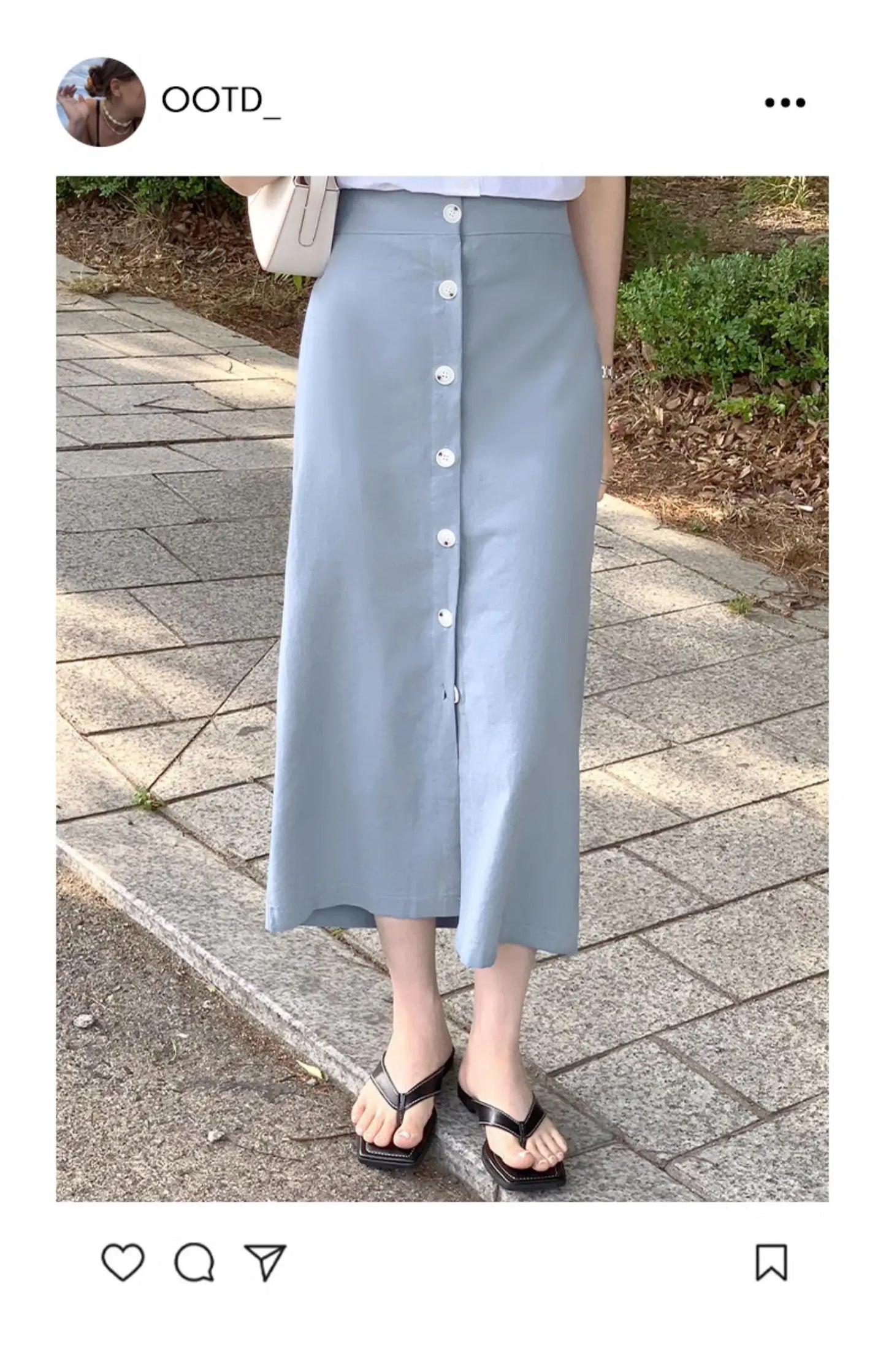 Women's Cotton Linen Skirt High Waist Elastic.